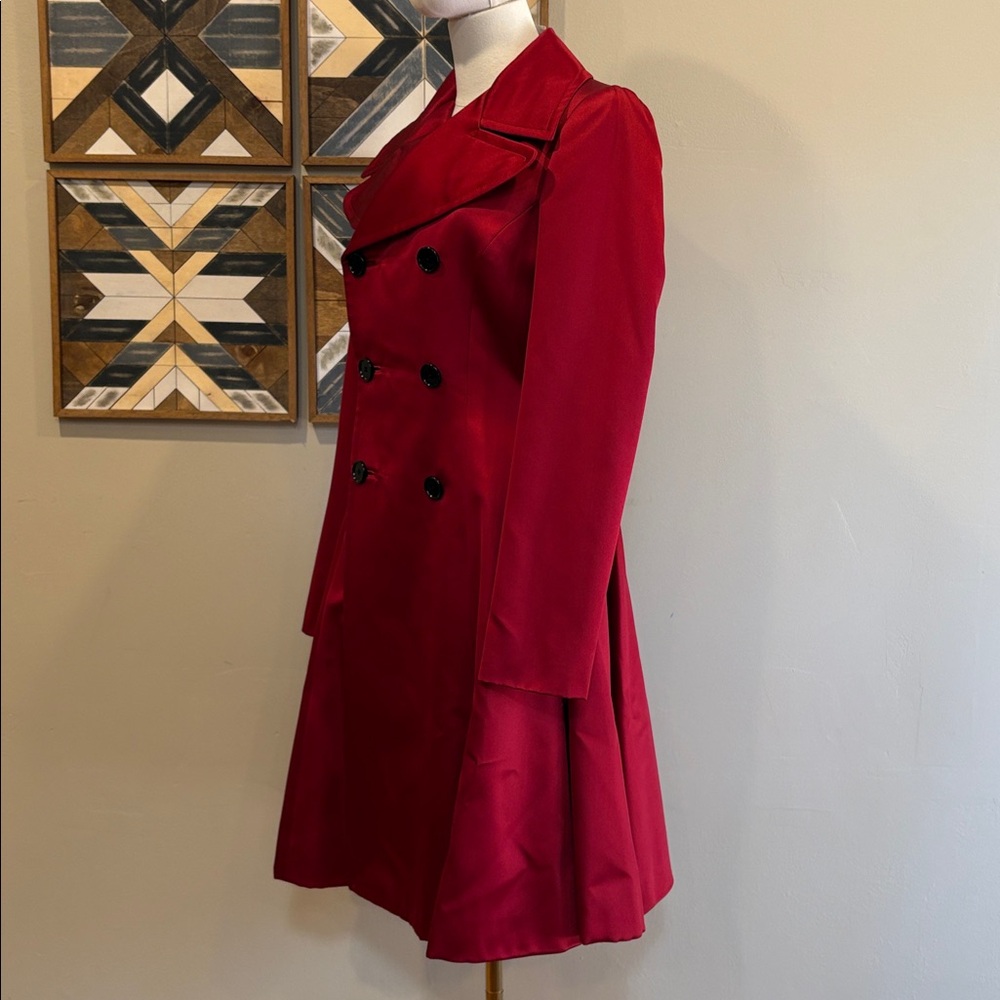 Vintage Ralph Lauren Collection Red Silk Flared A-Line Princess Coat size 8 NWT - Picture 4 of 16